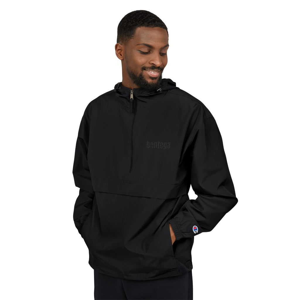 black bentega Anorak Jacket Champion collab