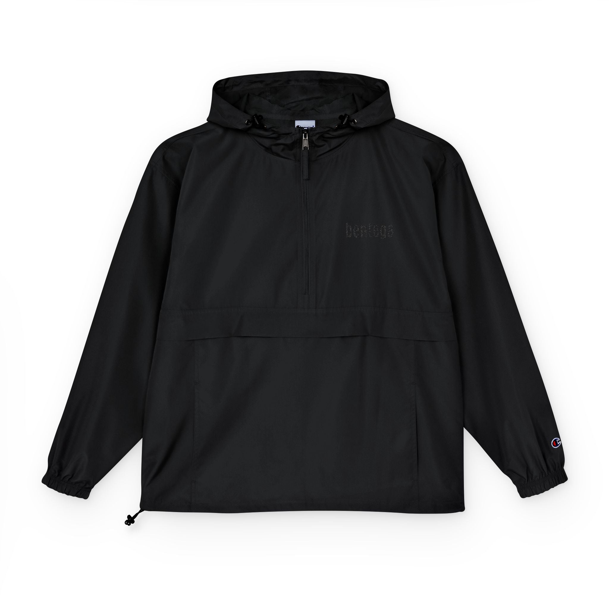 black bentega Anorak Jacket Champion collab